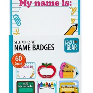 Pen Gear colorful self adhesive name  badges for Kids; 60 per pack, 180 total